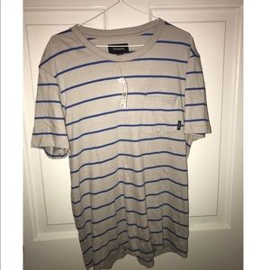 Men’s Brixton grey and blue striped T-shirt